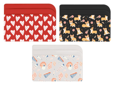 Картхолдер для 3-х карт с возможностью полноцветной печати, софт-тач