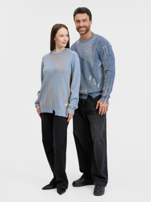 Джемпер Denim свободного силуэта на заказ, полушерсть, размер XS