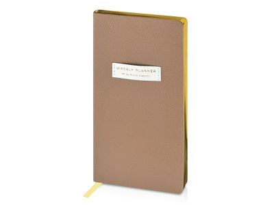 Еженедельник недатированный А6 "Total beige" с нашивкой, бежевый