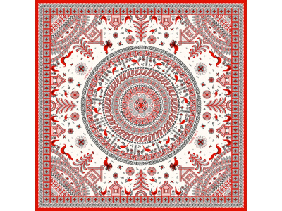 Платок "Мезенская роспись"