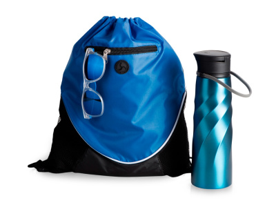 Подарочный набор с солнцезащитными очками и бутыкой для воды" Summerheat", синий