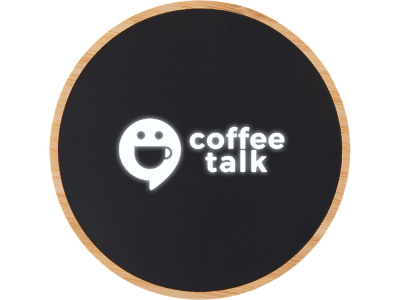 Беспроводное зарядное устройство с подсветкой лого «Reedia S3», 15 Вт, бамбук, черный