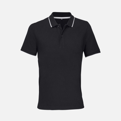 Рубашка поло унисекс Palermo, черная с белым, размер XS