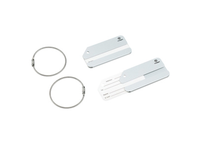 Бирка для багажа TORBER, серебристый, 8,0 х 4,0 см, алюминиевый сплав