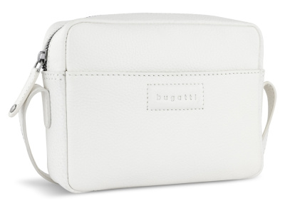 Сумка кросс-боди женская BUGATTI ЭЛЬЗА | ELSA, белая, воловья кожа/полиэстер, 19х5,5х14 см