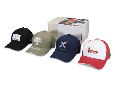 Коробка с образцами бейсболок из переработанных материалов - Белый