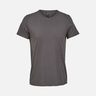 Футболка унисекс Regent с V-образным вырезом, темно-серая, размер XS