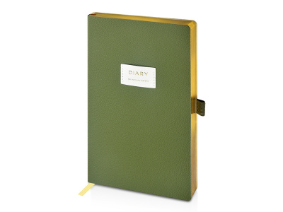 Ежедневник недатированный А5 "Verde" с нашивкой, зеленый