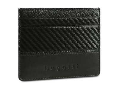 Портмоне для кредитных карт BUGATTI КОМЕТА | COMET, с защитой данных RFID, черное, натуральная воловья кожа, 10,2х0,2х8,2 см