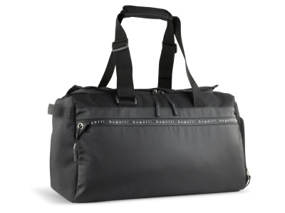 Сумка спортивная BUGATTI БЛАНК ОБЛЕГЧЕННАЯ | BLANC DELIGHT, чёрная, нейлон RPET600D/тарпаулин/полиэстер, 47х23х28 см, 22 л