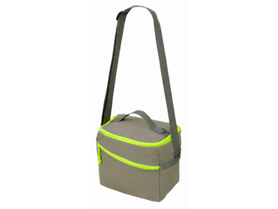 Изотермическая сумка-холодильник "Neo Classic" c контрастной молнией, серый/зеленое яблоко