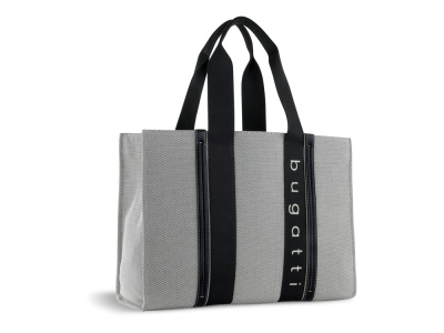 Сумка-тоут женская BUGATTI АМБРА | AMBRA, серо-черный цвет, хлопок/полиэстер, 45х14х32 см