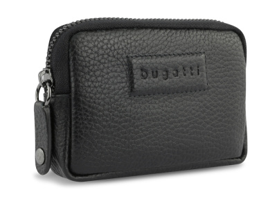 Ключница BUGATTI ЭЛЬЗА | ELSA, с защитой данных RFID, чёрная, воловья кожа/полиэстер, 11х2х7 см