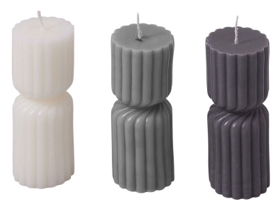 Набор свечей с гранями "Vela", темно-серый, белый