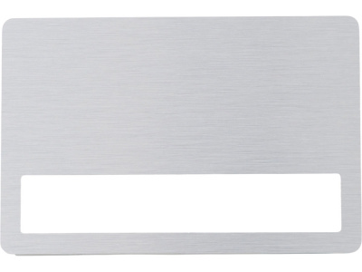 Бейдж металл+ загибушка прозрачная, 90х60мм, серебристый