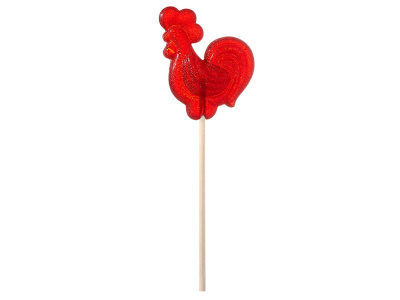 Леденец "Петушок", красный со вкусом клубники, 21 гр.