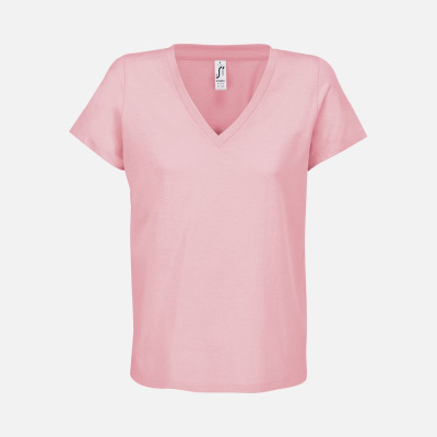 Футболка женская Regent Women с V-образным вырезом, розовая (candy), размер XS