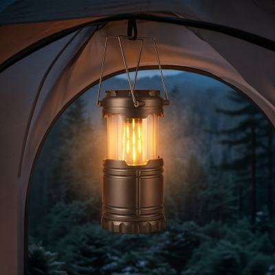 Туристический фонарь с эффектом пламени «Beacon», серый