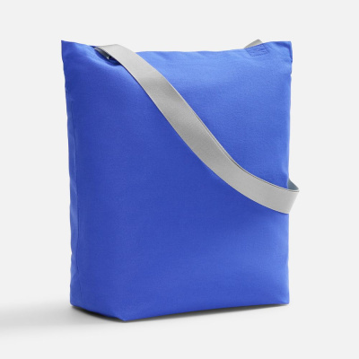 Шопер B5, синий с широкими серыми ручками