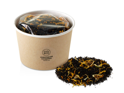 Чай черный "Новогодний мандарин" в картонном стаканчике, 50 гр.